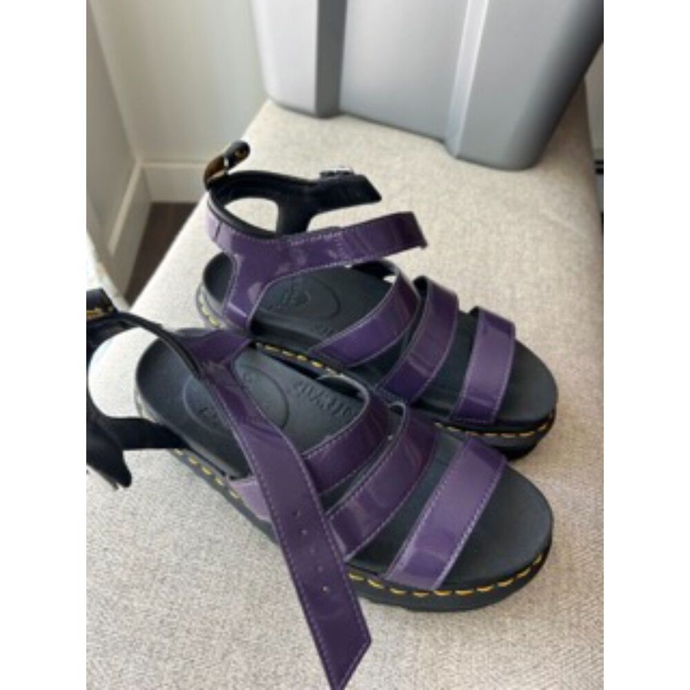 Dr. Martens Blaire Purple Patent Leather Sandals Women's US 8 EU 39